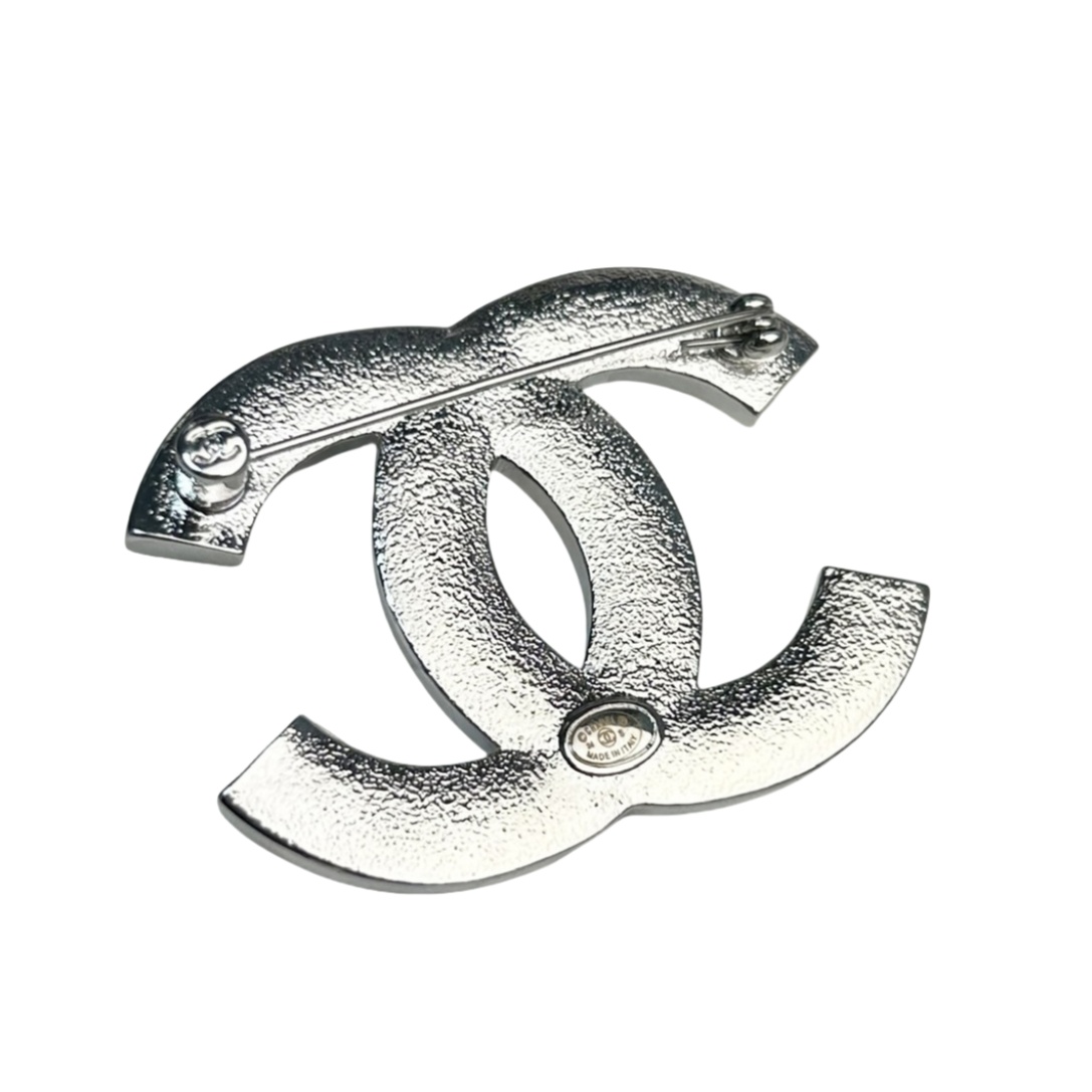 BCB352 24S black Four Leaf Clover enamel cc brooch pin - ccjewelryacc