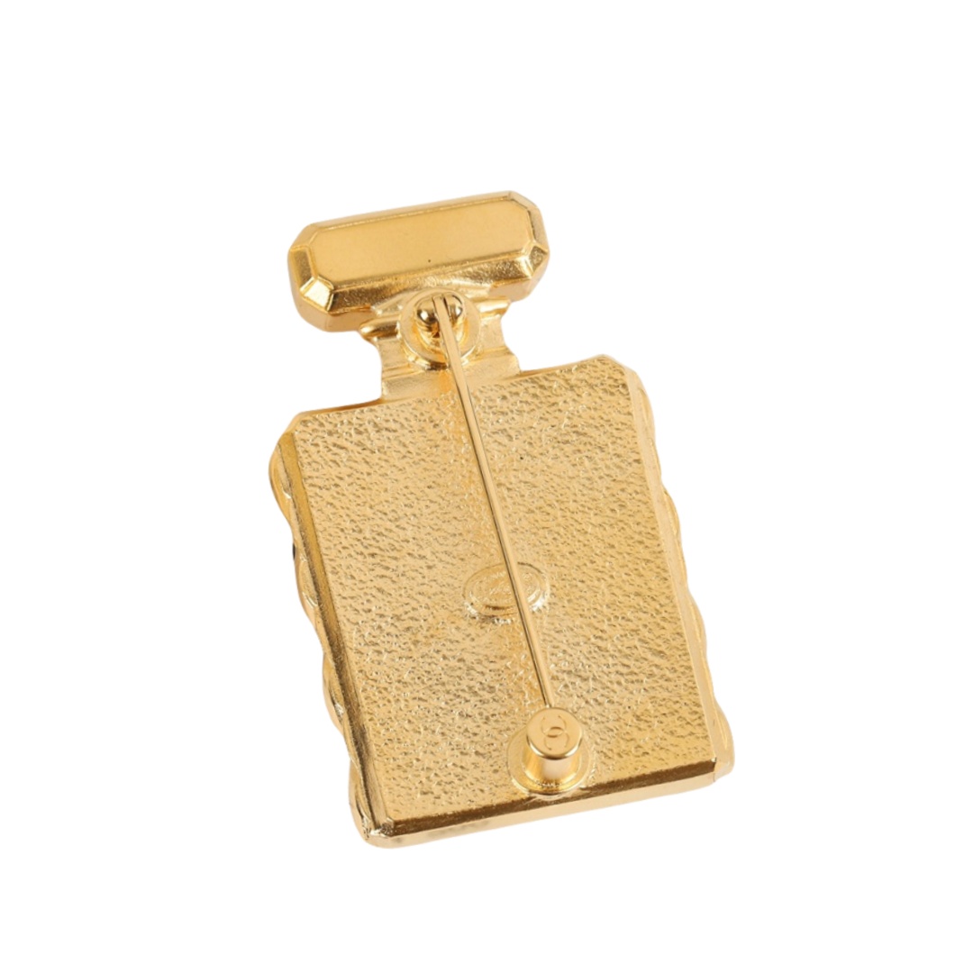BCB484 20A Vintage Gold perfume bottle brooch pin - ccjewelryacc