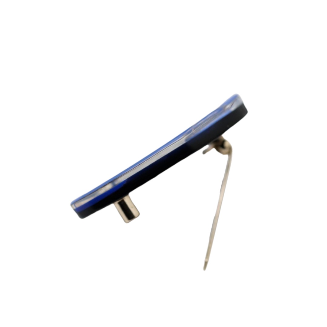 BCB269 Blue Navy hat with gold powder acrylic brooch pin - ccjewelryacc