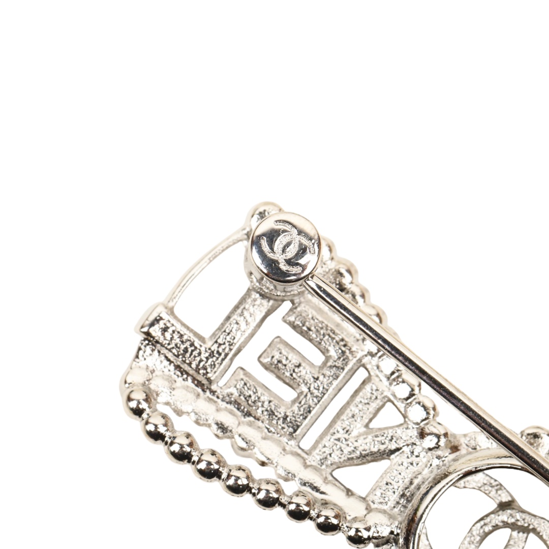 BCB163 Full crystal bow with CC logo brooch pin - ccjewelryacc