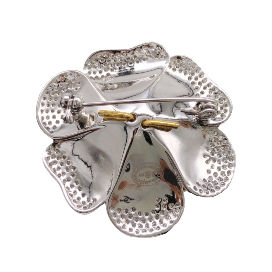 BCB174 Full crystal Camellia CC brooch Pin - ccjewelryacc