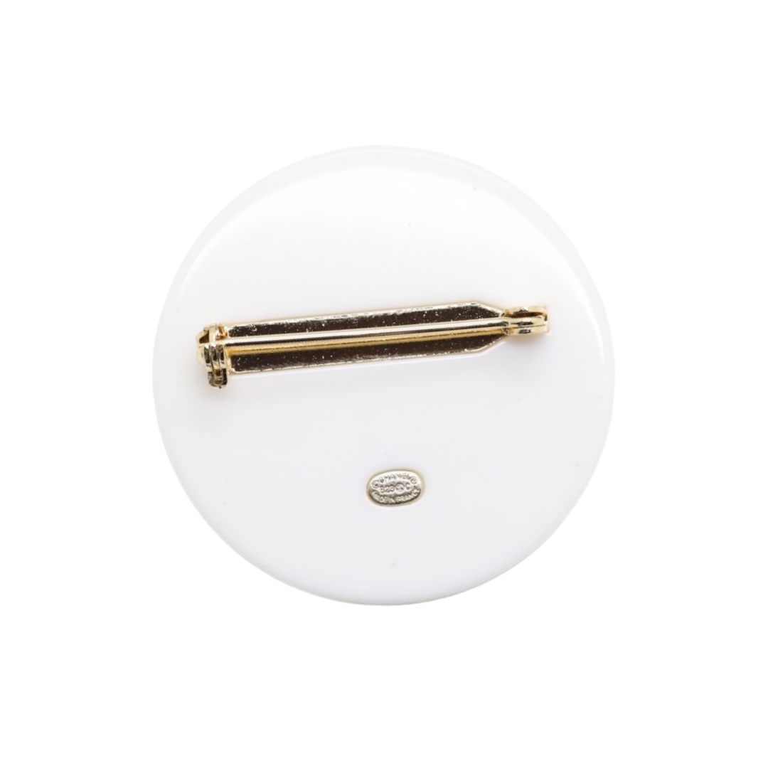 BCB262 Round acrylic coco Love heart crystal  brooch pin - ccjewelryacc