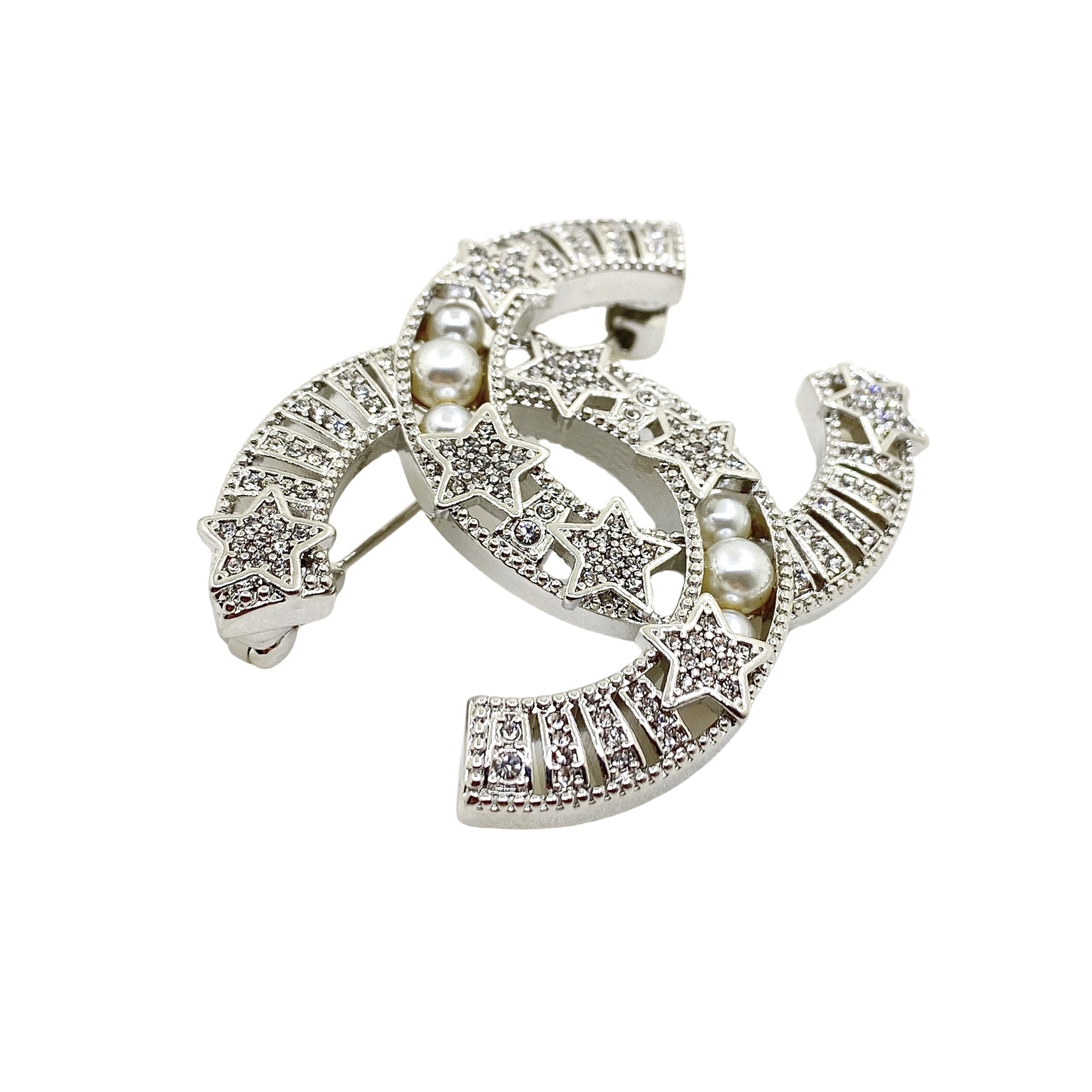 BCB019 Star CC logo brooch pin - ccjewelryacc