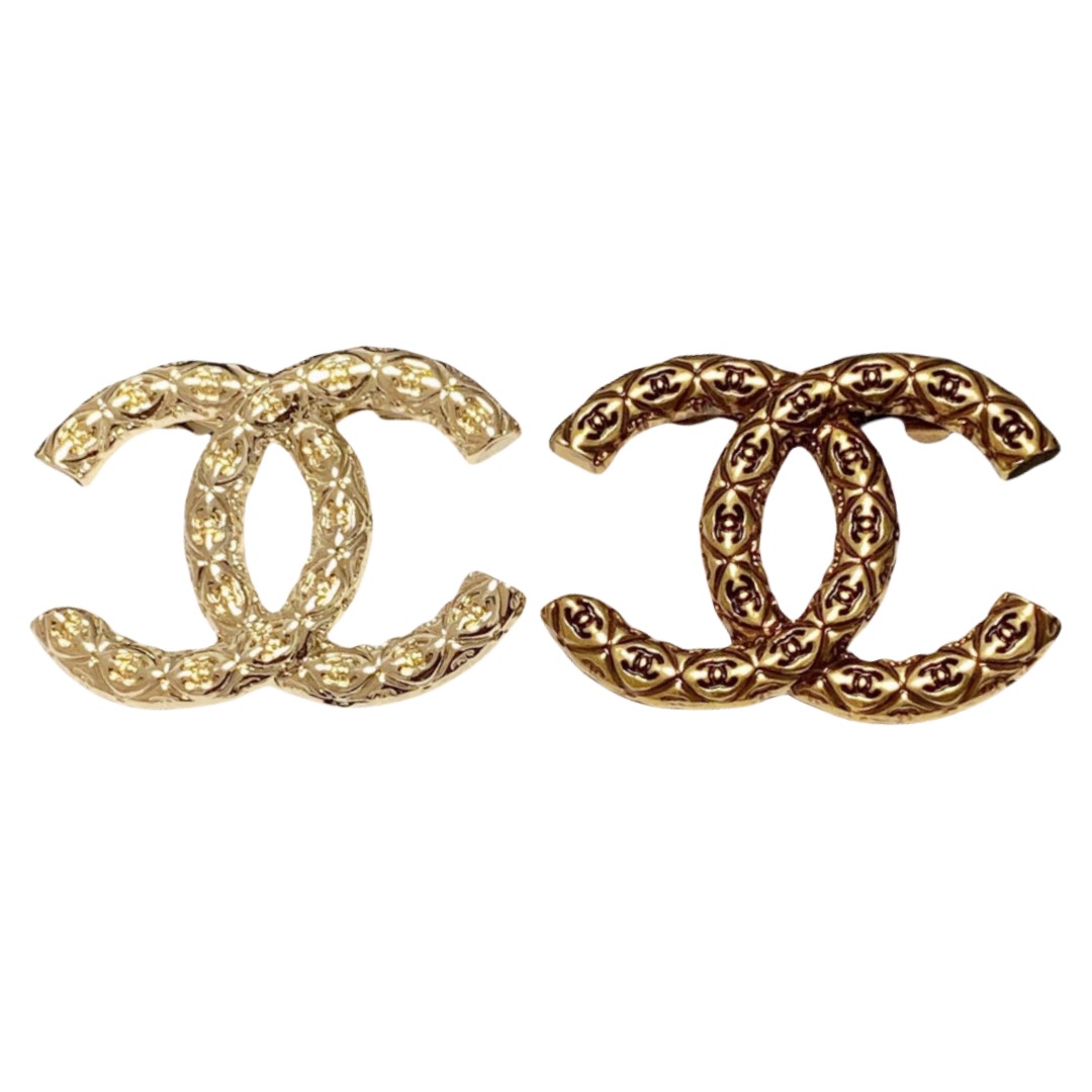 BCB190 Metal CC logo brooch - ccjewelryacc