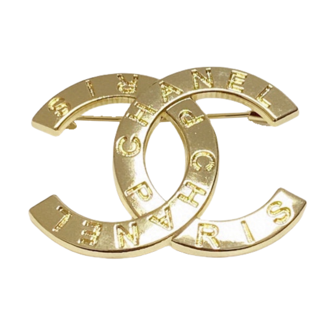 BCB186 Metal Gold cc brooch pin - ccjewelryacc