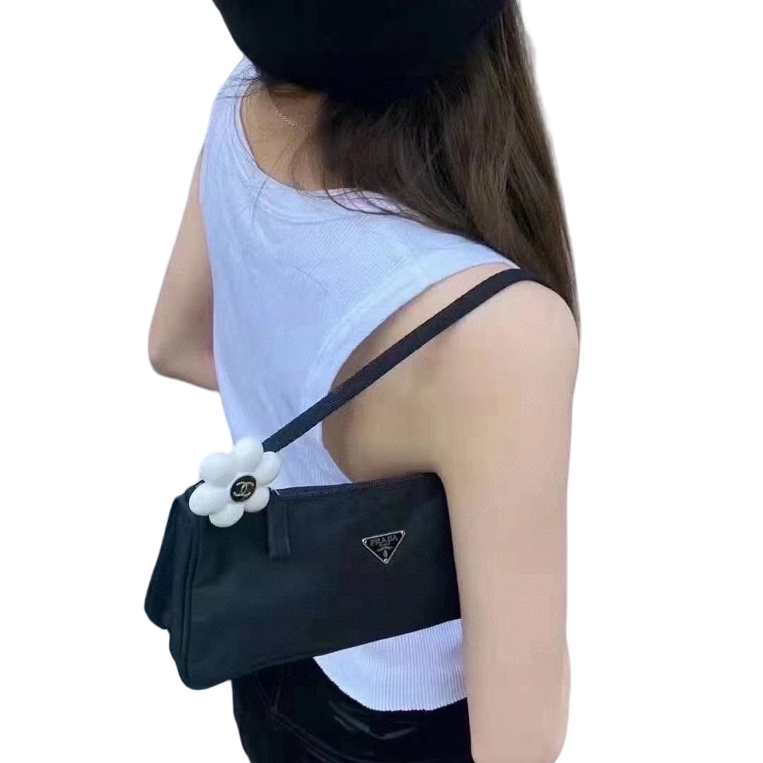 BCB490 Acrylic Flower brooch pin with cc logo - ccjewelryacc