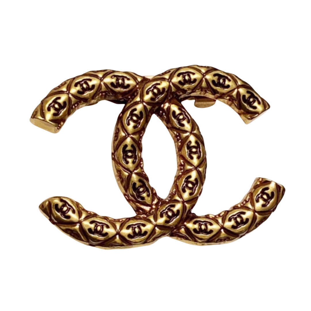BCB190 Metal CC logo brooch - ccjewelryacc