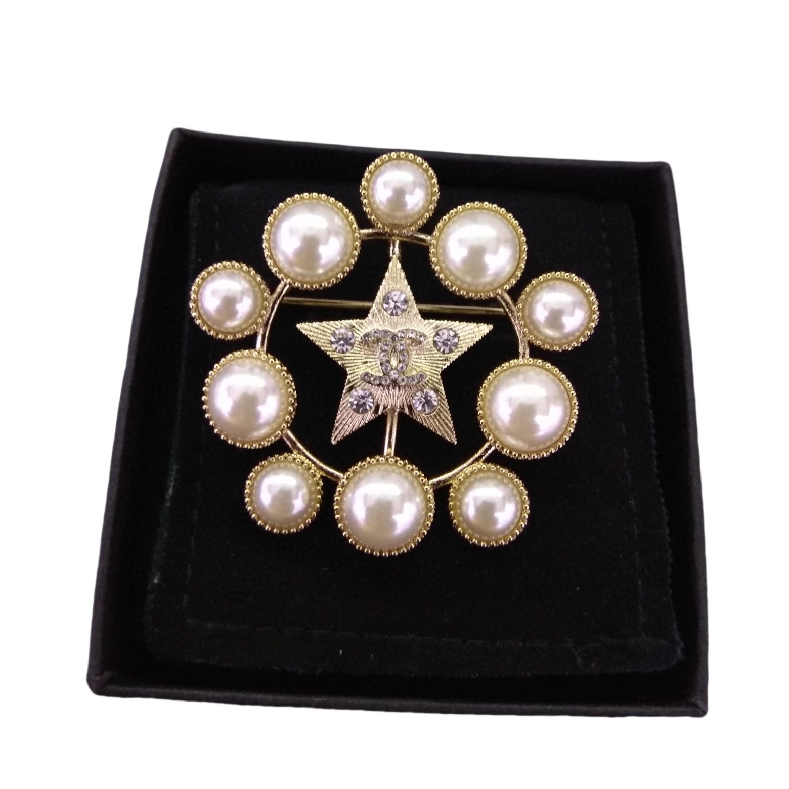 BCB291 Star and Pearls cc brooch pin - ccjewelryacc