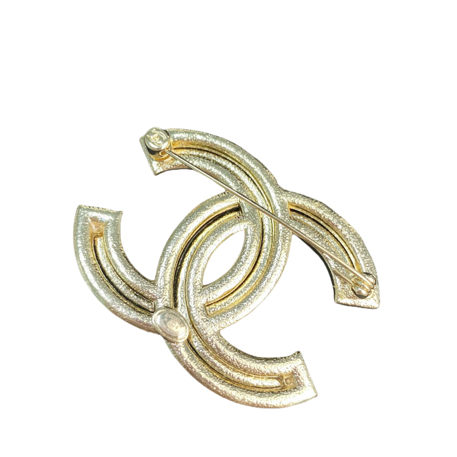 BCB350 Baguette Black and white crystal CC logo brooch pin - ccfashionjewelry