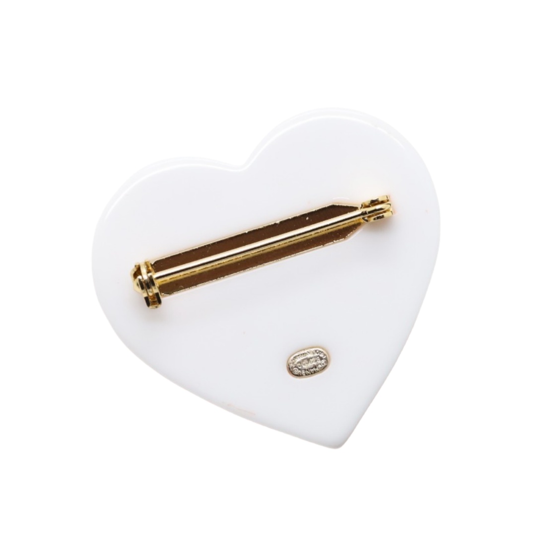 BCB250 Pink Acrylic heart CC brooch pin - ccjewelryacc