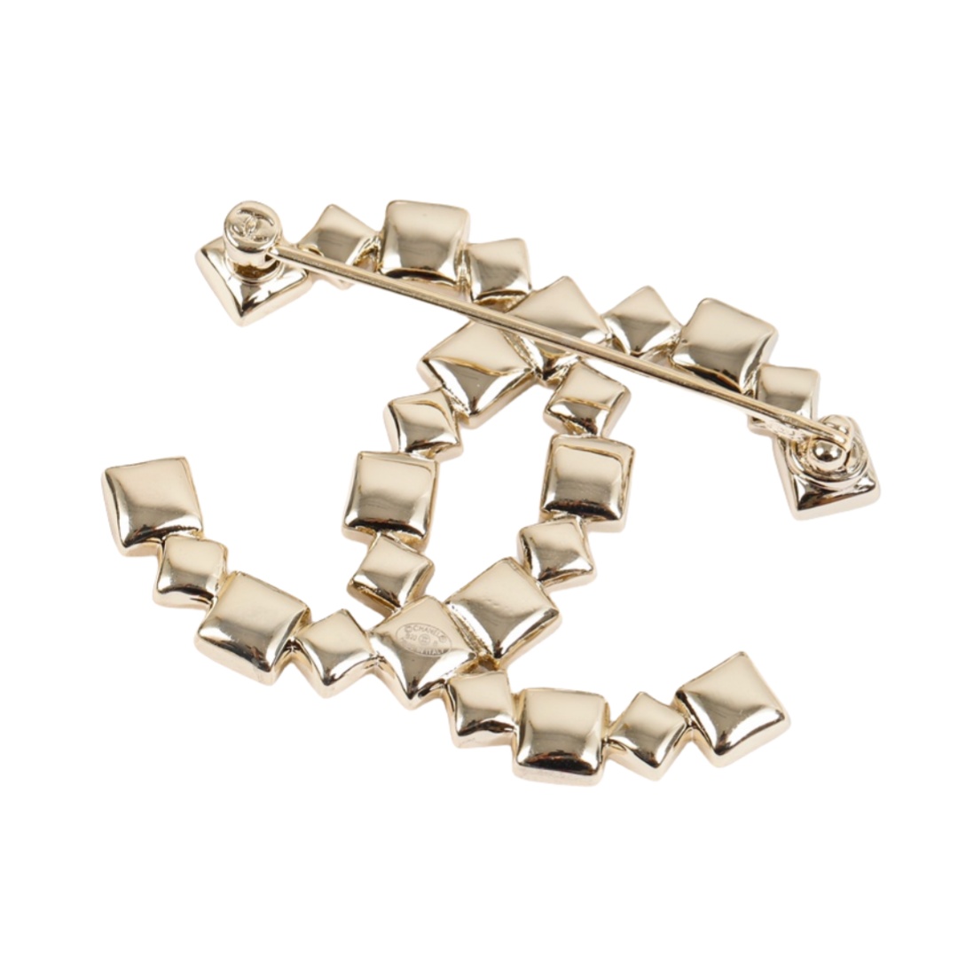 BCB150 Square crystal diamond CC logo brooch Pin - ccjewelryacc