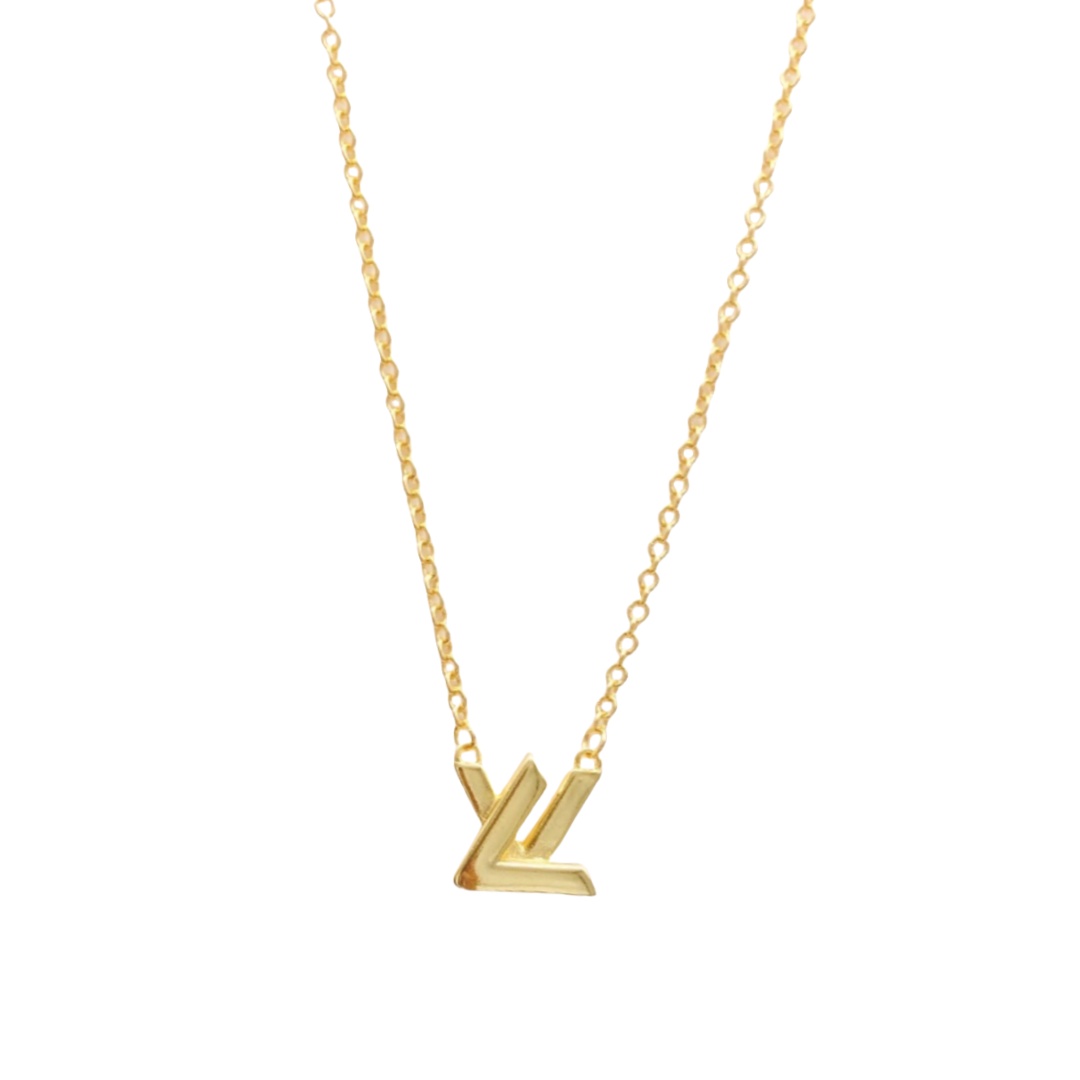 LVN006 overlapping VV Logo GO-14 pendant necklace - ccjewelryacc