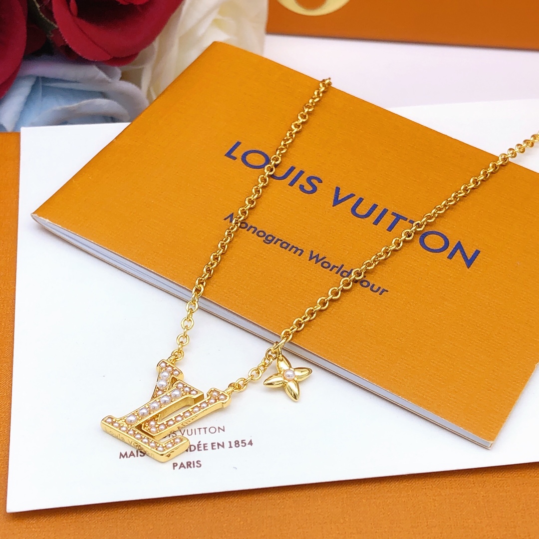 LVN019 LV iconic pearls pendant necklace - ccjewelryacc
