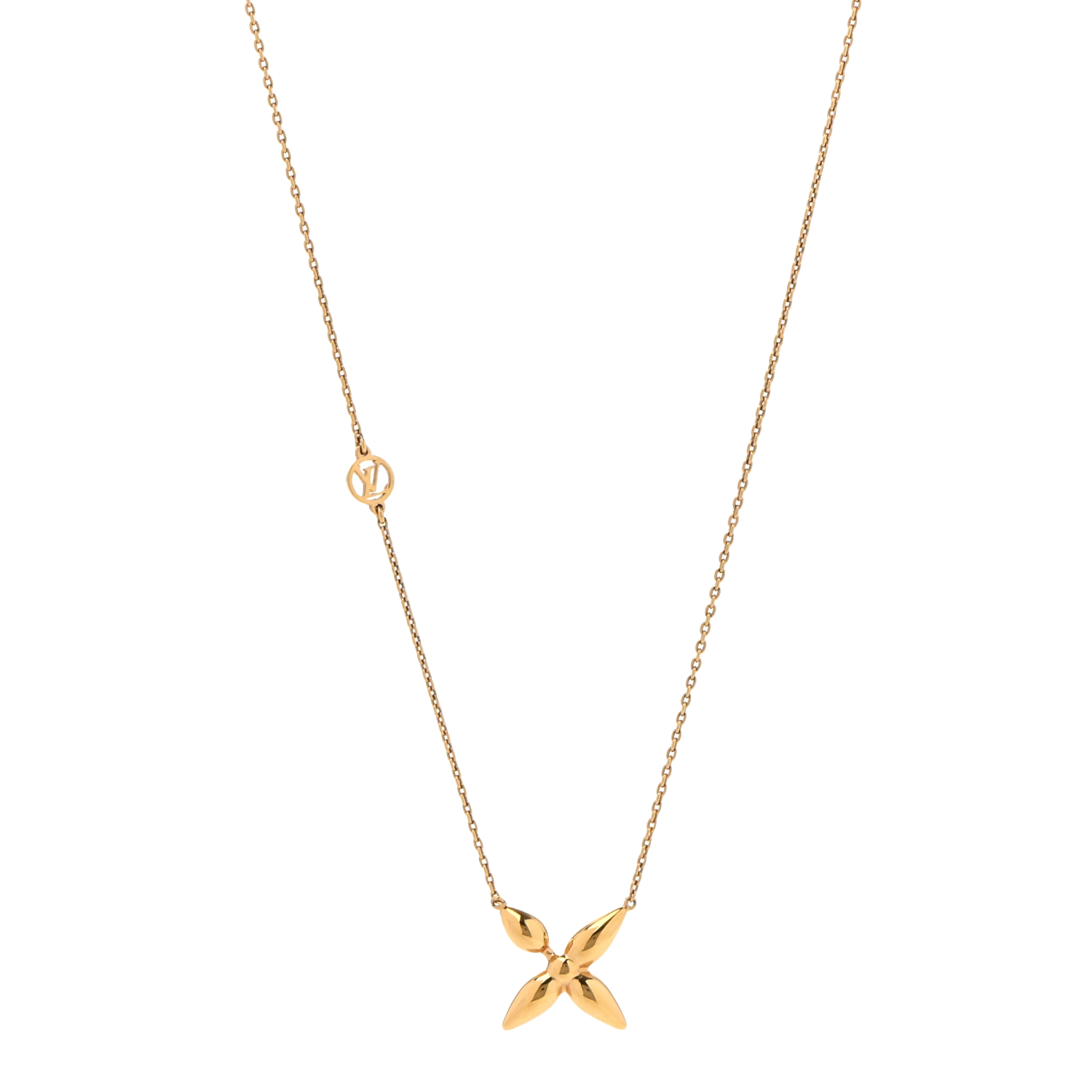 LVN105 Louis Vuitton  Metal Louisette Necklace Gold - ccjewelryacc
