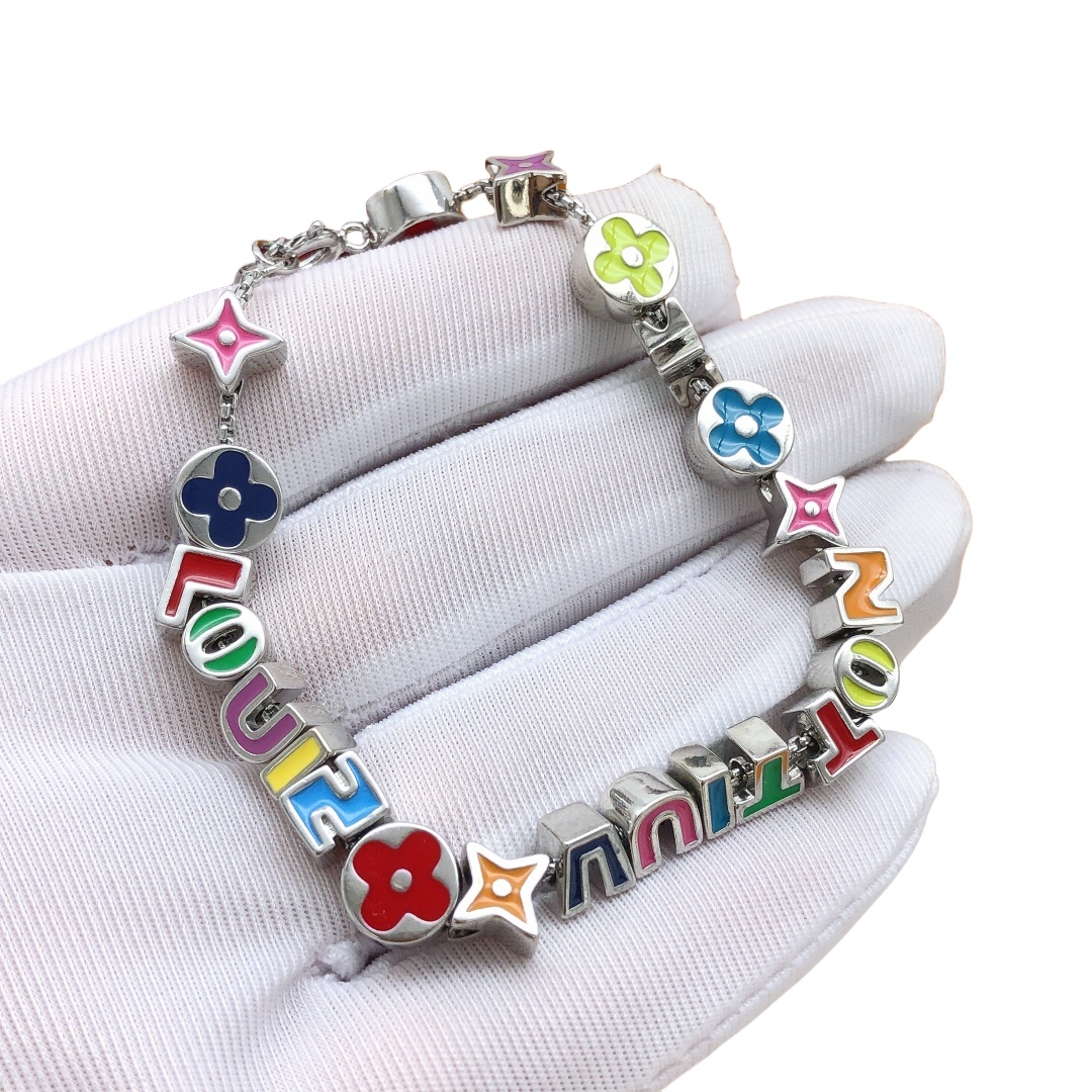 LVN062 vuitton enamel Monogram party necklace Bracelet - ccjewelryacc