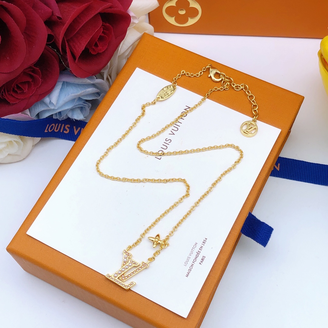 LVN019 LV iconic pearls pendant necklace - ccjewelryacc