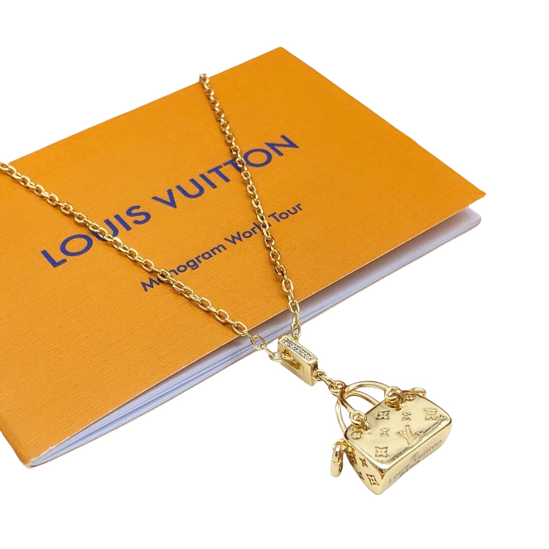 LVN107 LV Bag pendant necklace - ccjewelryacc