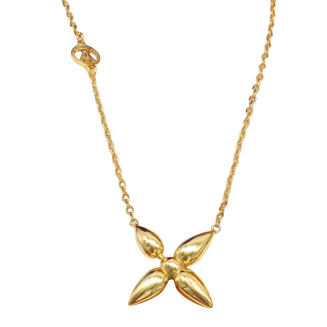 LVN105 Louis Vuitton  Metal Louisette Necklace Gold - ccjewelryacc
