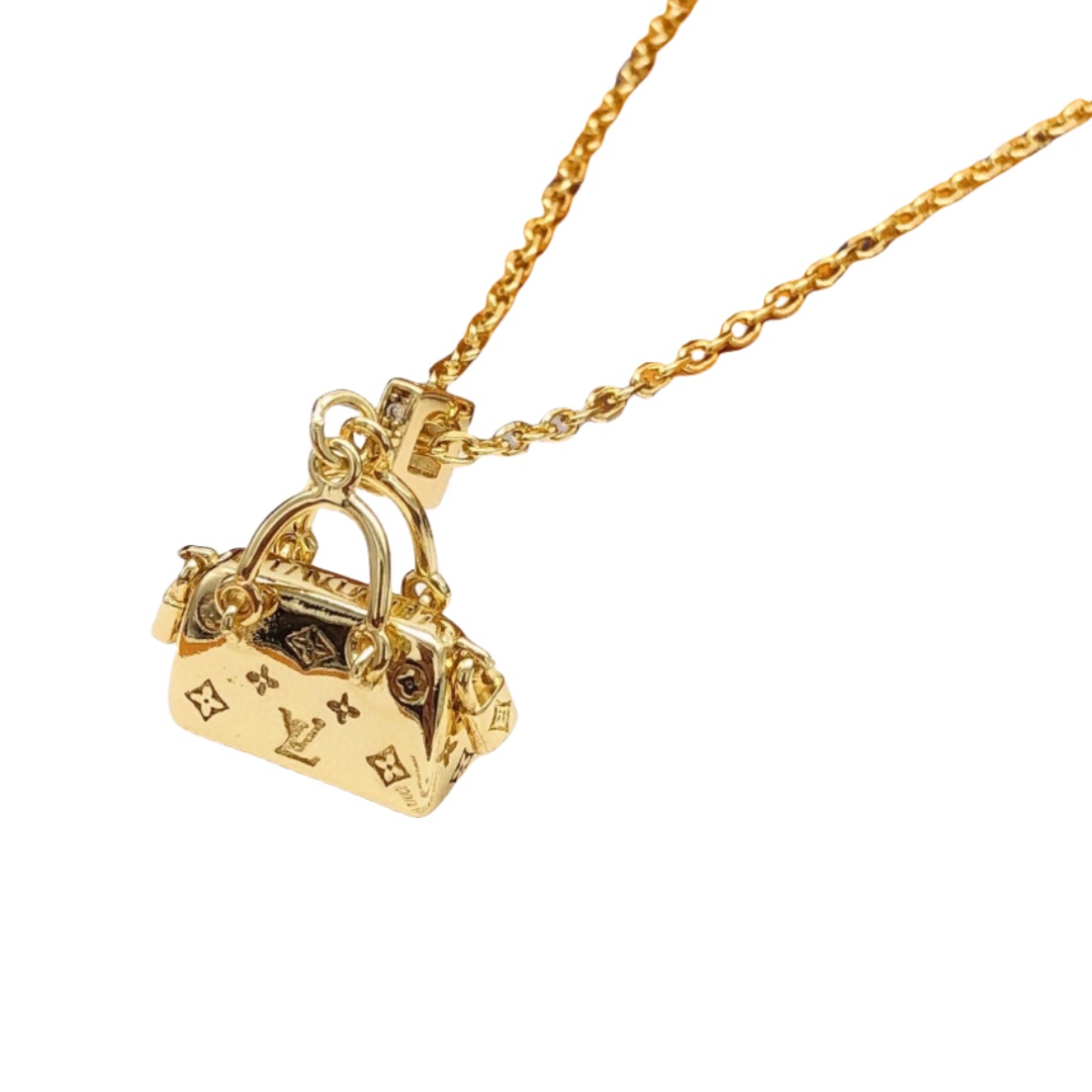 LVN107 LV Bag pendant necklace - ccjewelryacc