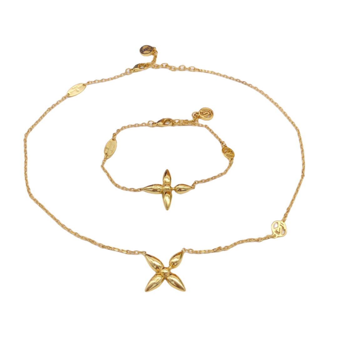 LVN105 Louis Vuitton  Metal Louisette Necklace Gold - ccjewelryacc