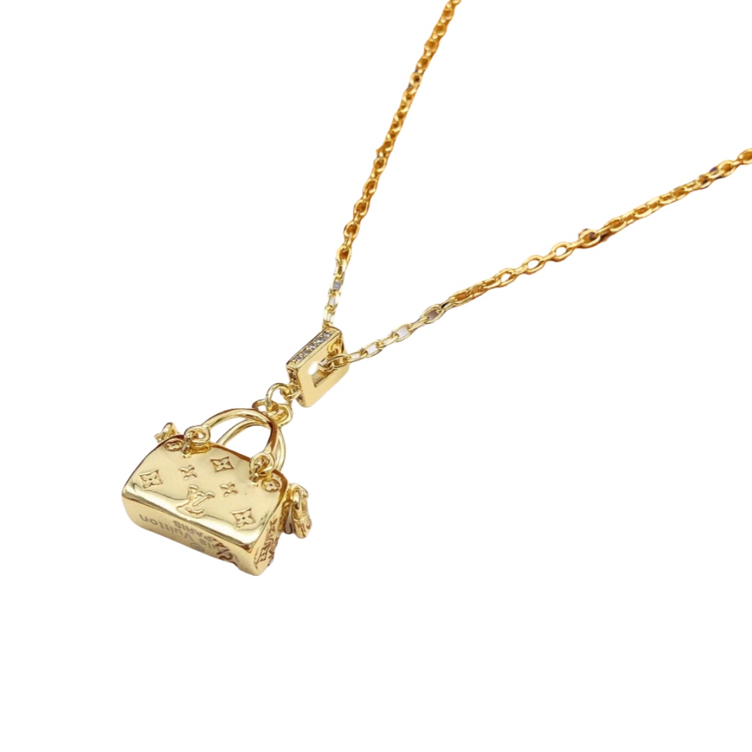 LVN107 LV Bag pendant necklace - ccjewelryacc