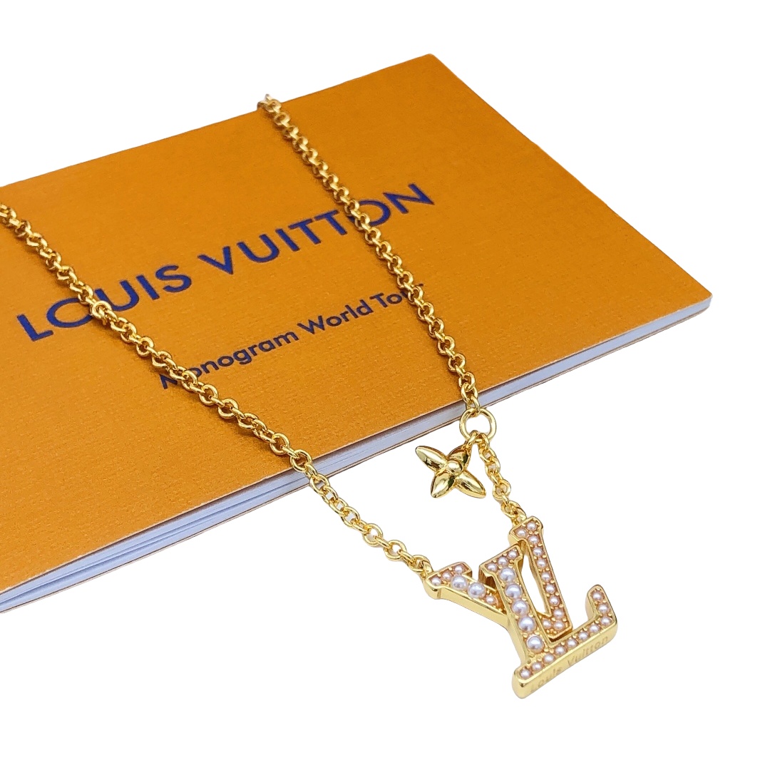 LVN019 LV iconic pearls pendant necklace - ccjewelryacc