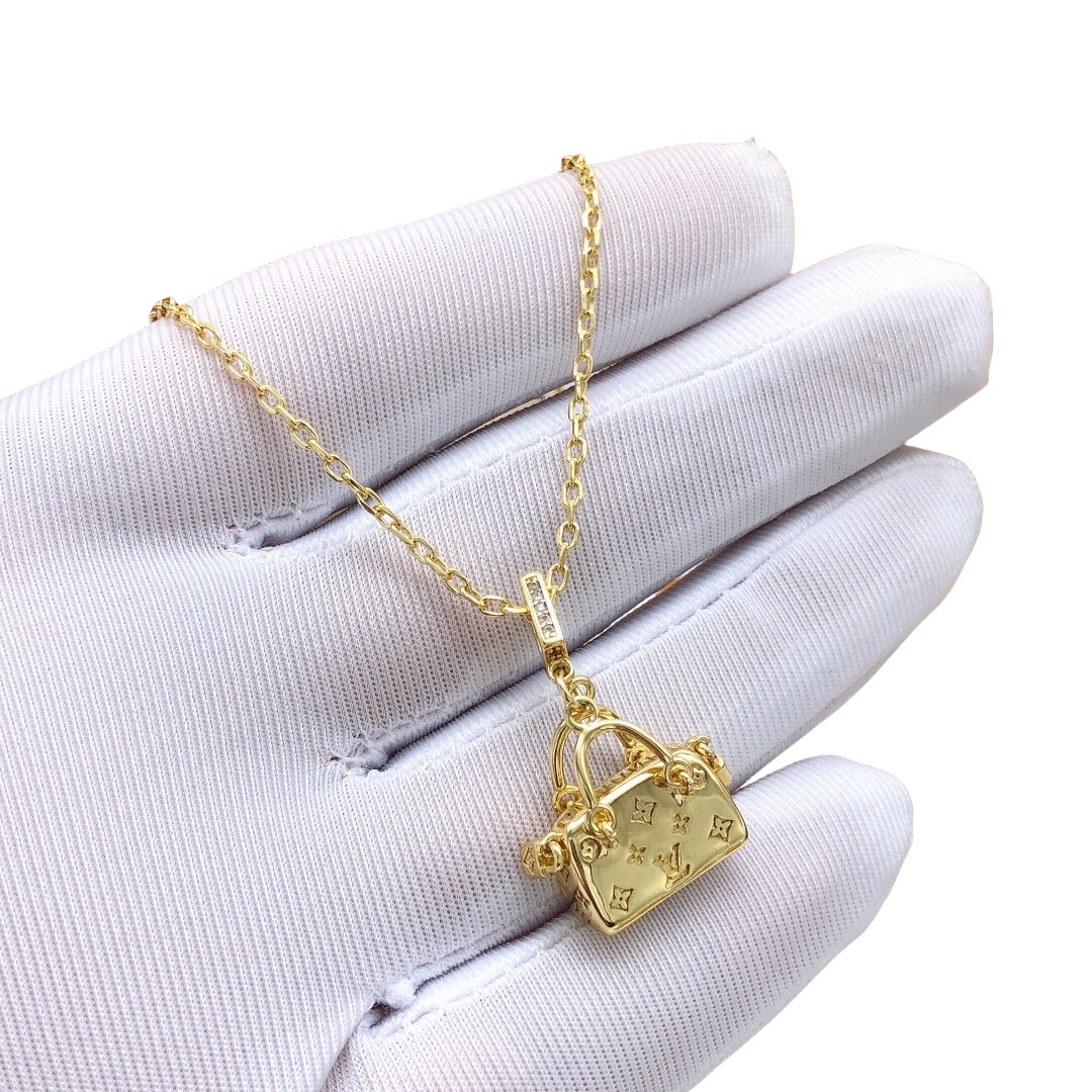 LVN107 LV Bag pendant necklace - ccjewelryacc