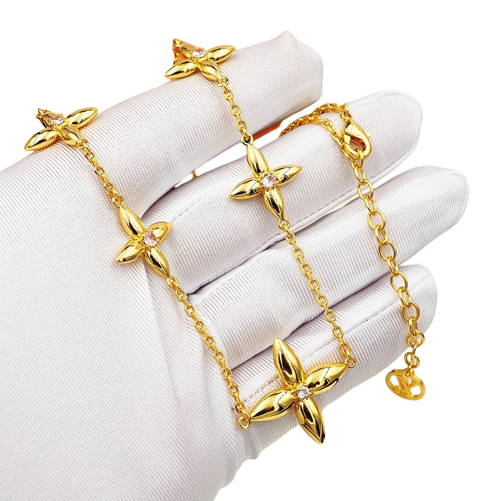 LVN086 Designer Monogram cross Louisette Signature Necklace - ccjewelryacc