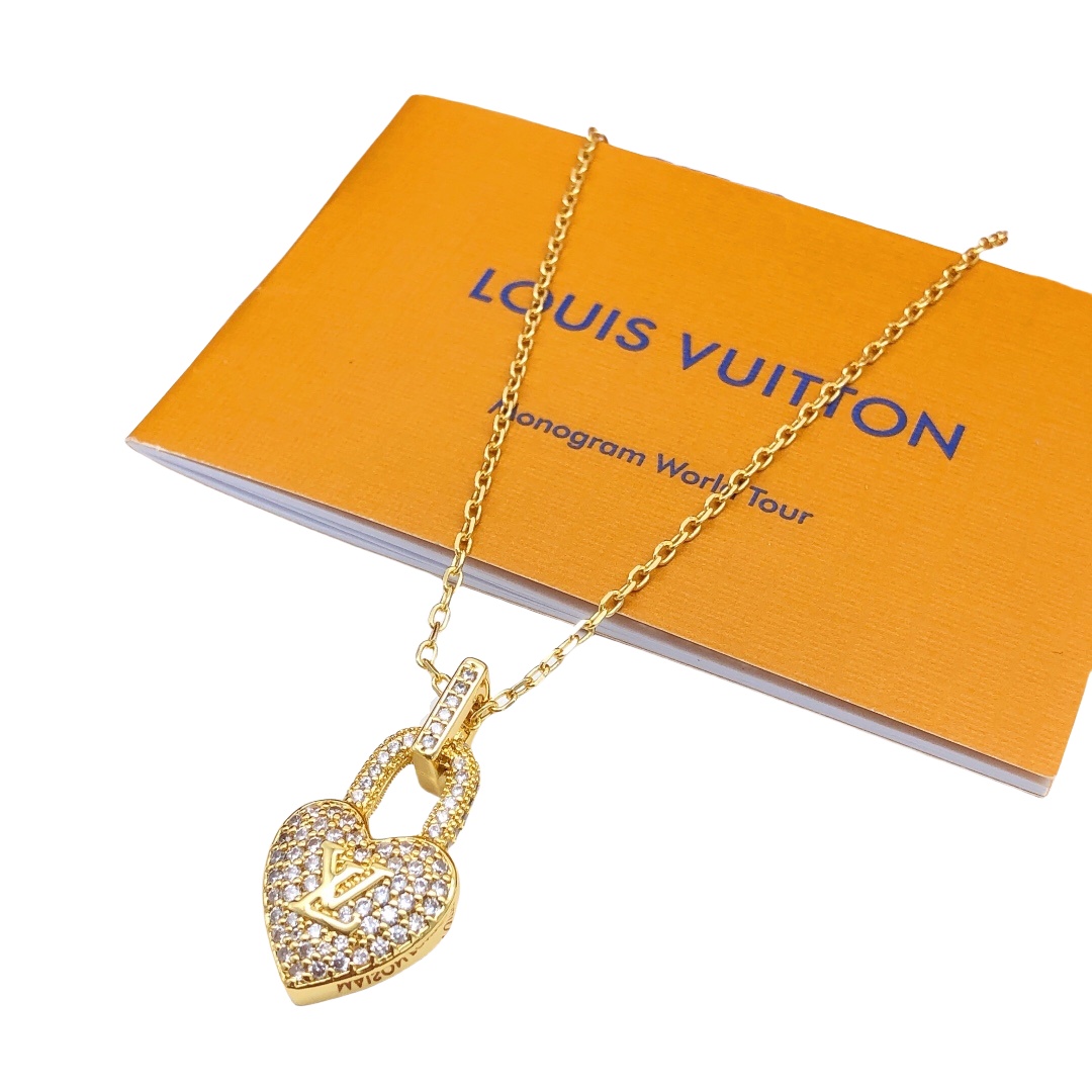 LVN112 Metal Ful crystal Heart pendant necklace - ccjewelryacc