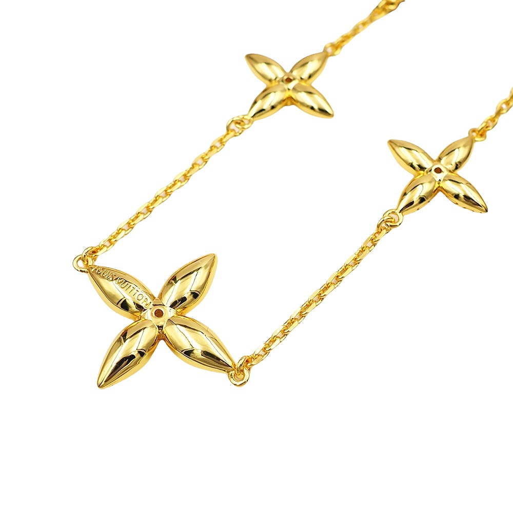 LVN086 Designer Monogram cross Louisette Signature Necklace - ccjewelryacc