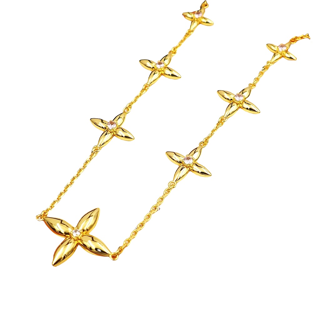 LVN086 Designer Monogram cross Louisette Signature Necklace - ccjewelryacc