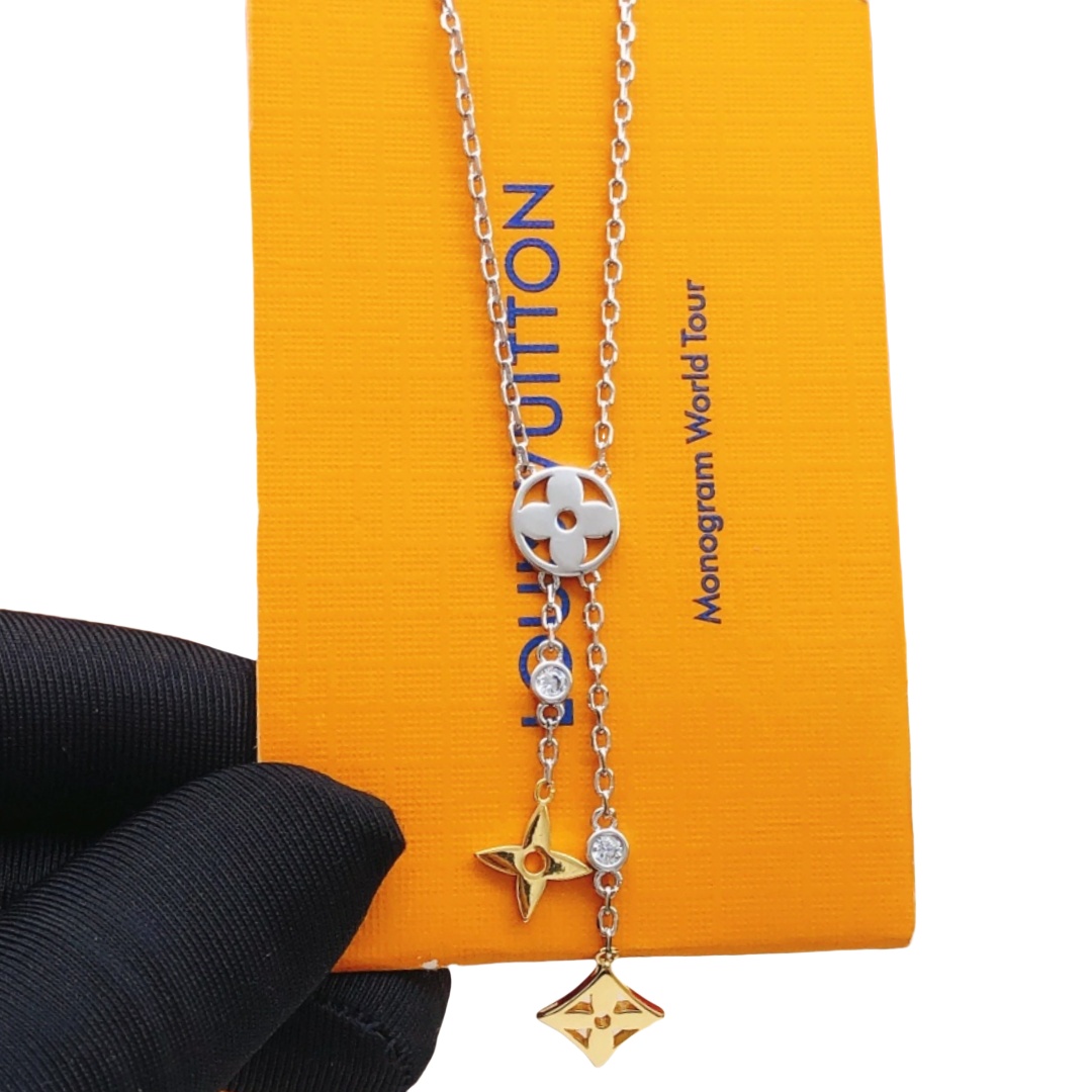 LVN110 Metal LV iconic Monogram charms tassels necklace - ccfashionjewelry