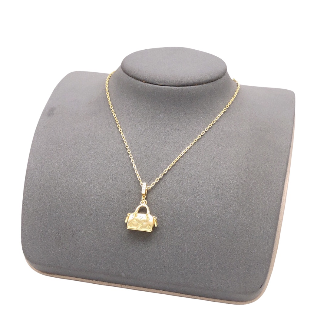 LVN107 LV Bag pendant necklace - ccjewelryacc