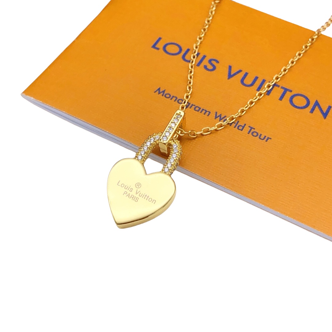 LVN112 Metal Ful crystal Heart pendant necklace - ccjewelryacc