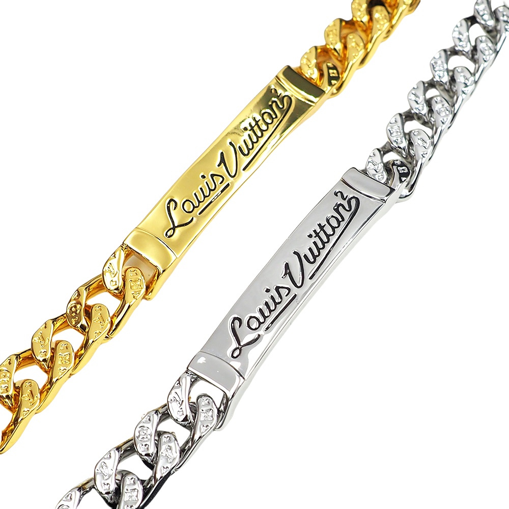 LVS014 Metal Vuitton signature bracelet for men women - ccjewelryacc