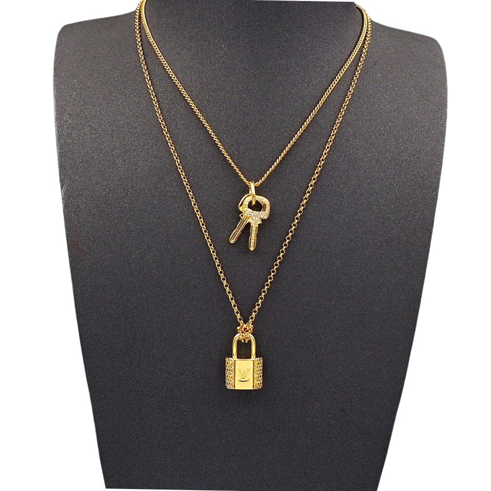LVN008 M01593 lv padlock necklace - ccjewelryacc