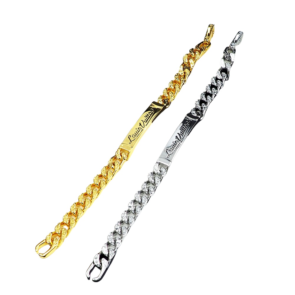 LVS014 Metal Vuitton signature bracelet for men women - ccjewelryacc