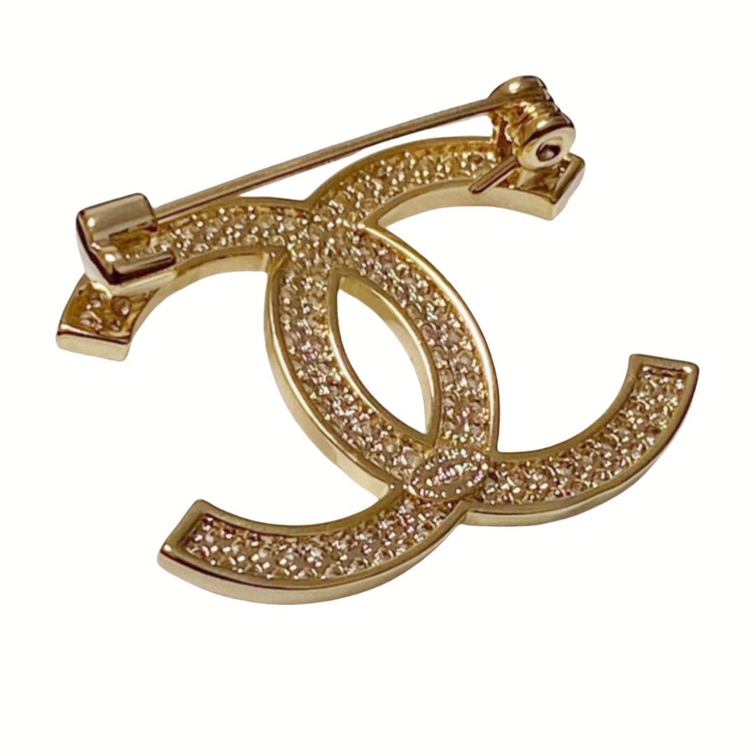 BCB212 Full crystal  CC logo brooch pin - ccjewelryacc