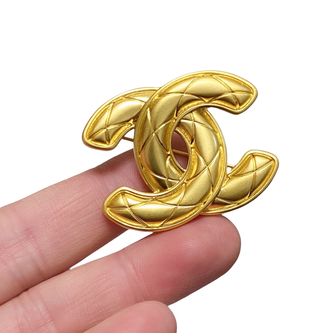 BCB003 Vintage Gold CC birdcage brooch - ccjewelryacc