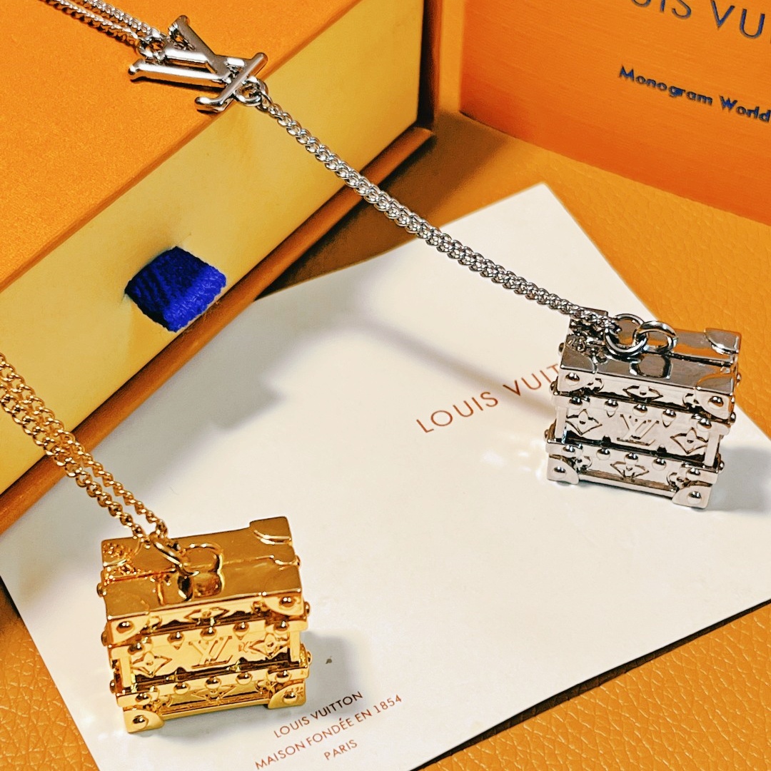 LVN058 Designer lv Trunk locket Pendant Necklace - ccjewelryacc