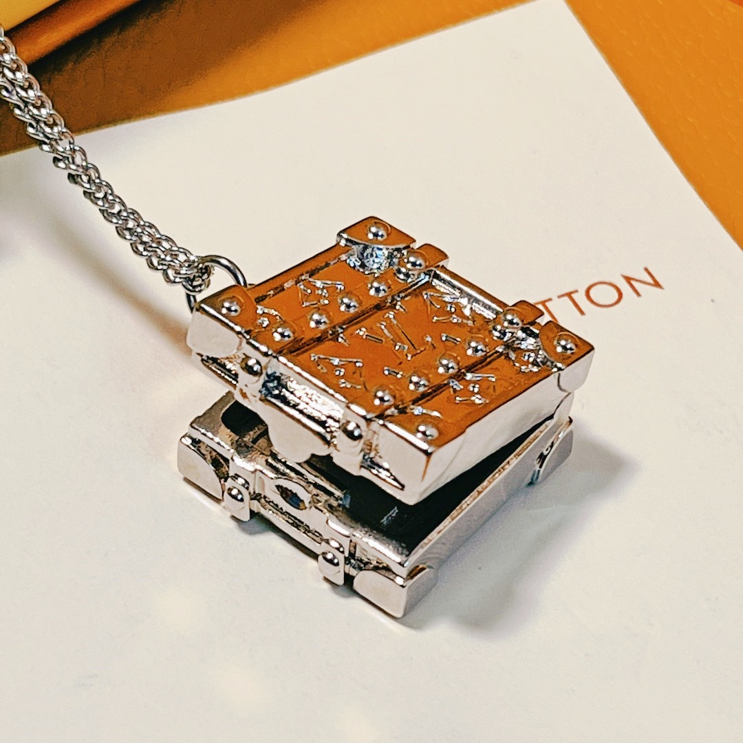 LVN058 Designer lv Trunk locket Pendant Necklace - ccjewelryacc