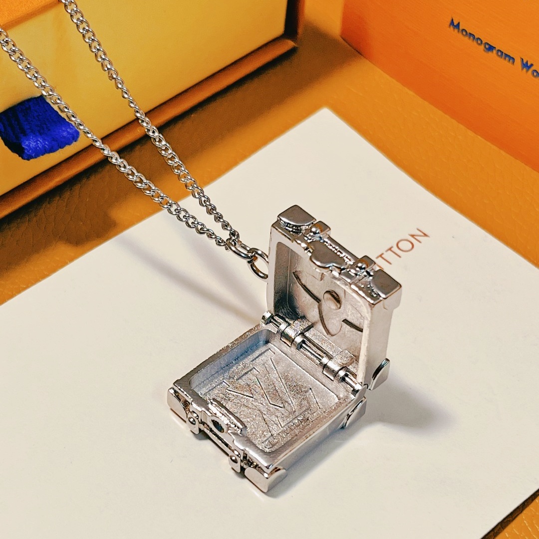 LVN058 Designer lv Trunk locket Pendant Necklace - ccjewelryacc