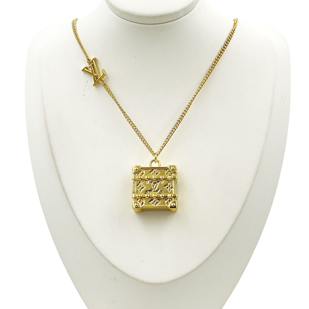 LVN058 Designer lv Trunk locket Pendant Necklace - ccjewelryacc