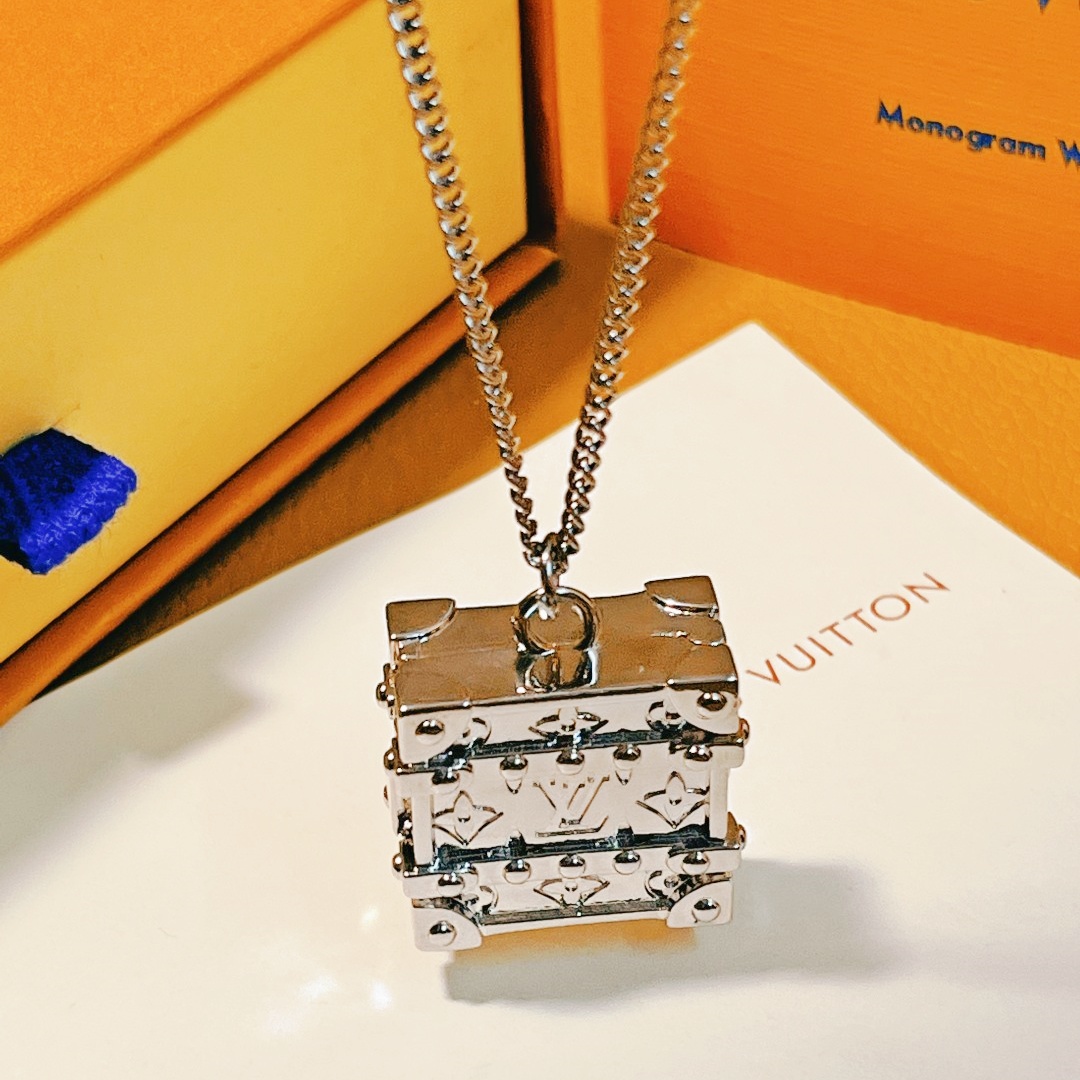 LVN058 Designer lv Trunk locket Pendant Necklace - ccjewelryacc