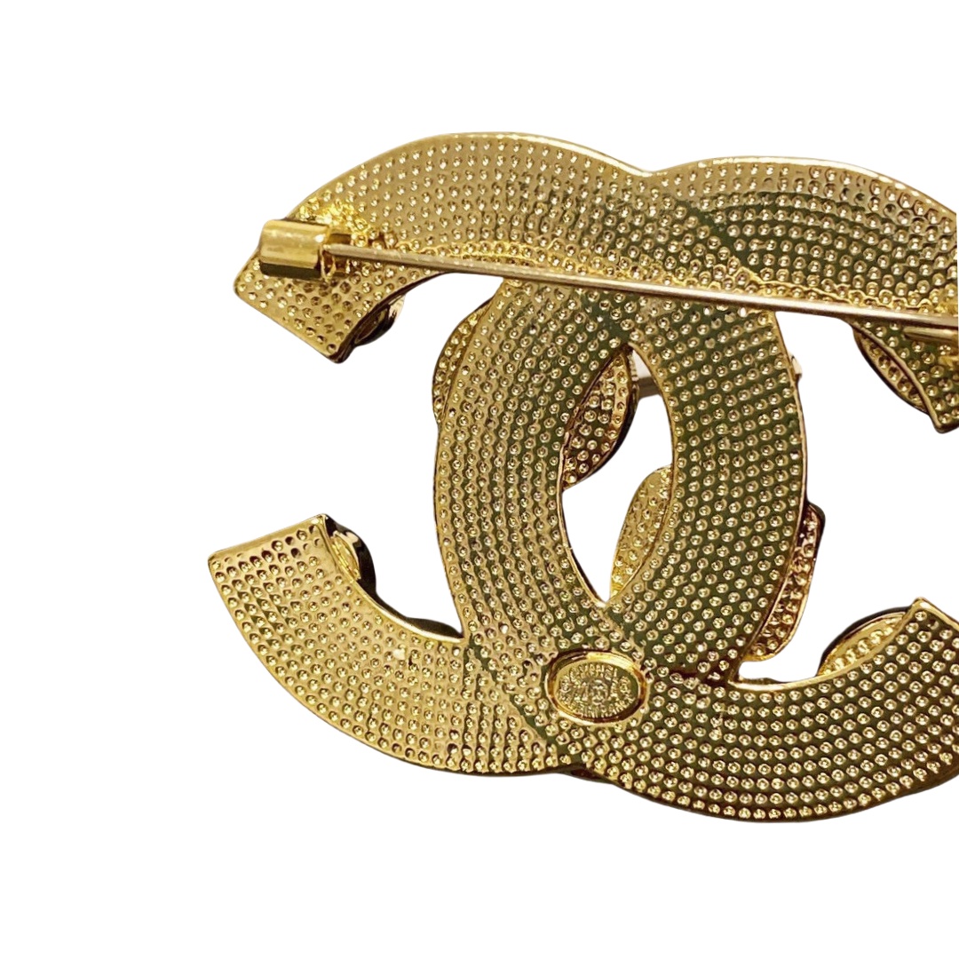 BCB202 Multicolor crystal gemstone CC Logo brooch pin - ccjewelryacc