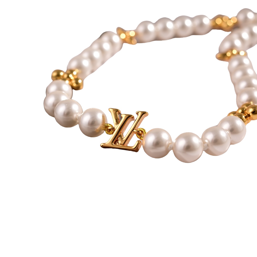 LVN004 M01990 My LV Pearl Necklace - ccjewelryacc