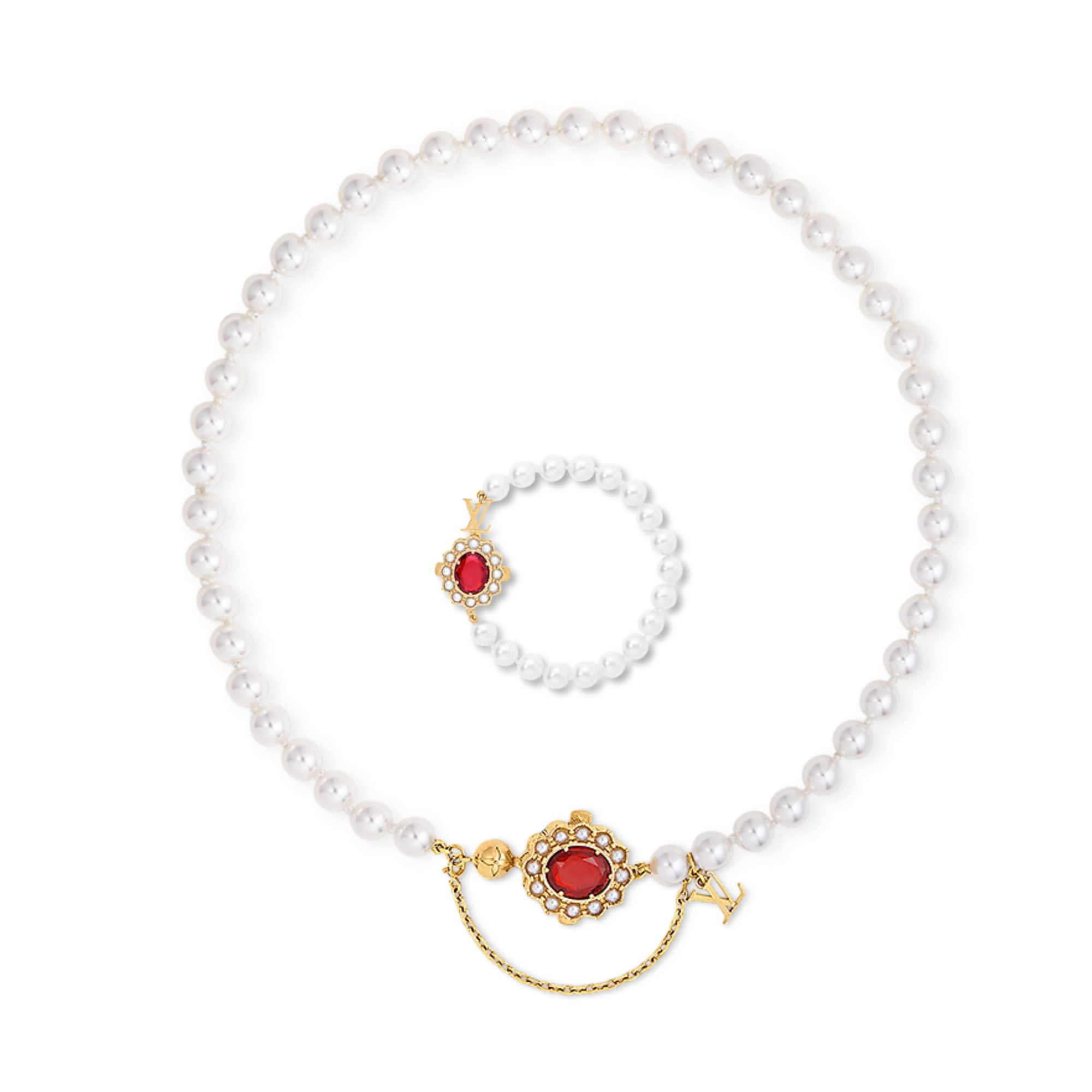 LVN051 Designer LV Dynasty Necklace M01747 - ccjewelryacc