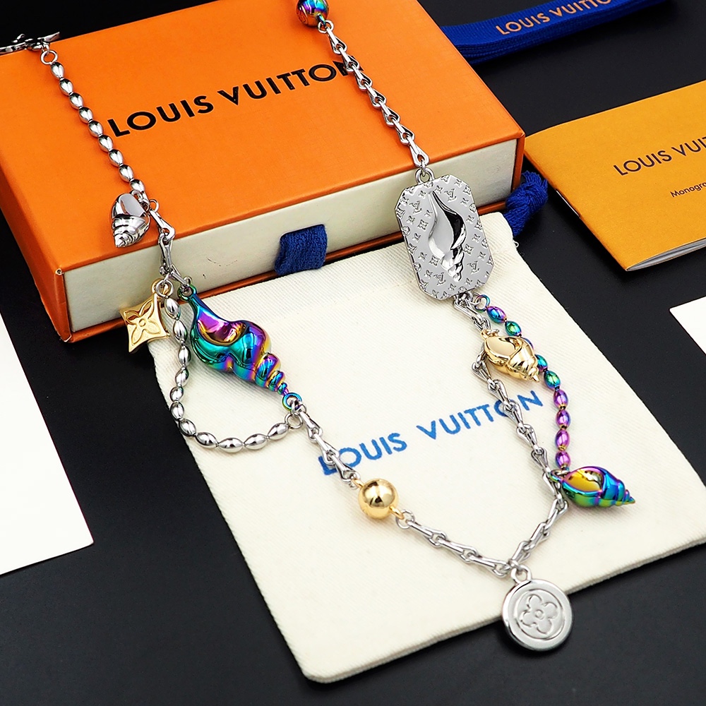 LVN023 M01488 LV Shell choker necklace - ccjewelryacc