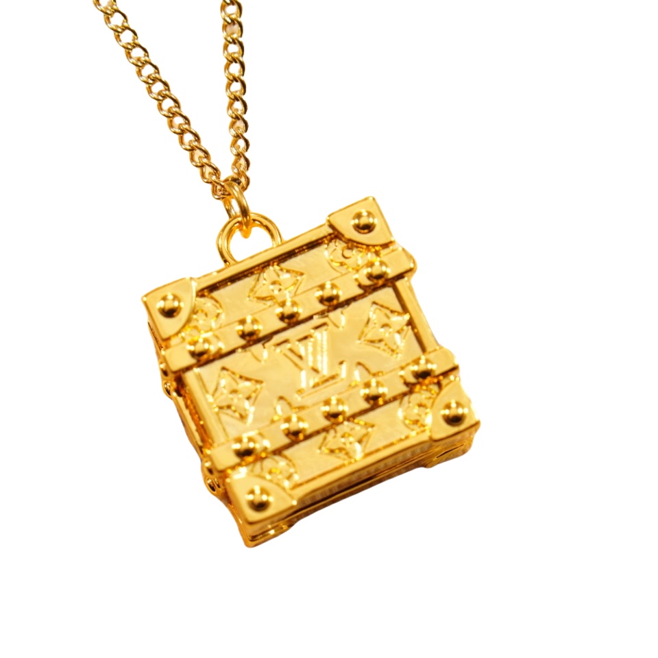 LVN058 Designer lv Trunk locket Pendant Necklace - ccjewelryacc