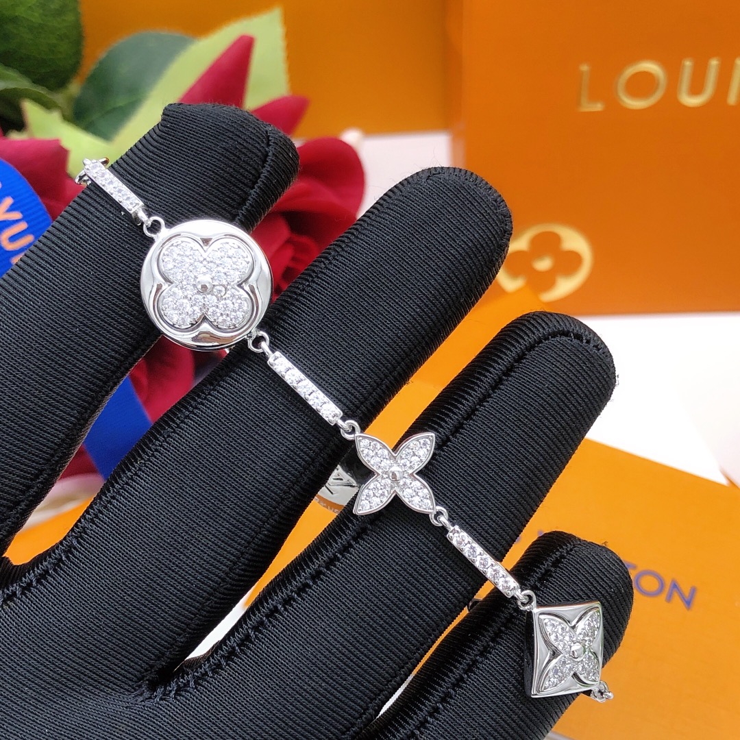 LVS036 Luxury Full Gem Flower Blossom Bracelet 5 motif - ccjewelryacc